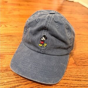 Disney Blue Hat with Mickey Mouse Embroidery. Soft denim.